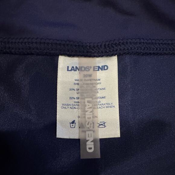Lands End Solid Blue Bikini Bottom Mid Rise Plus Size 20W Brief Banded Waist - Picture 4 of 6